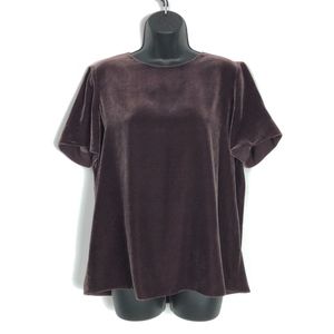 Vince Raspberry Wine Velvet Blouse